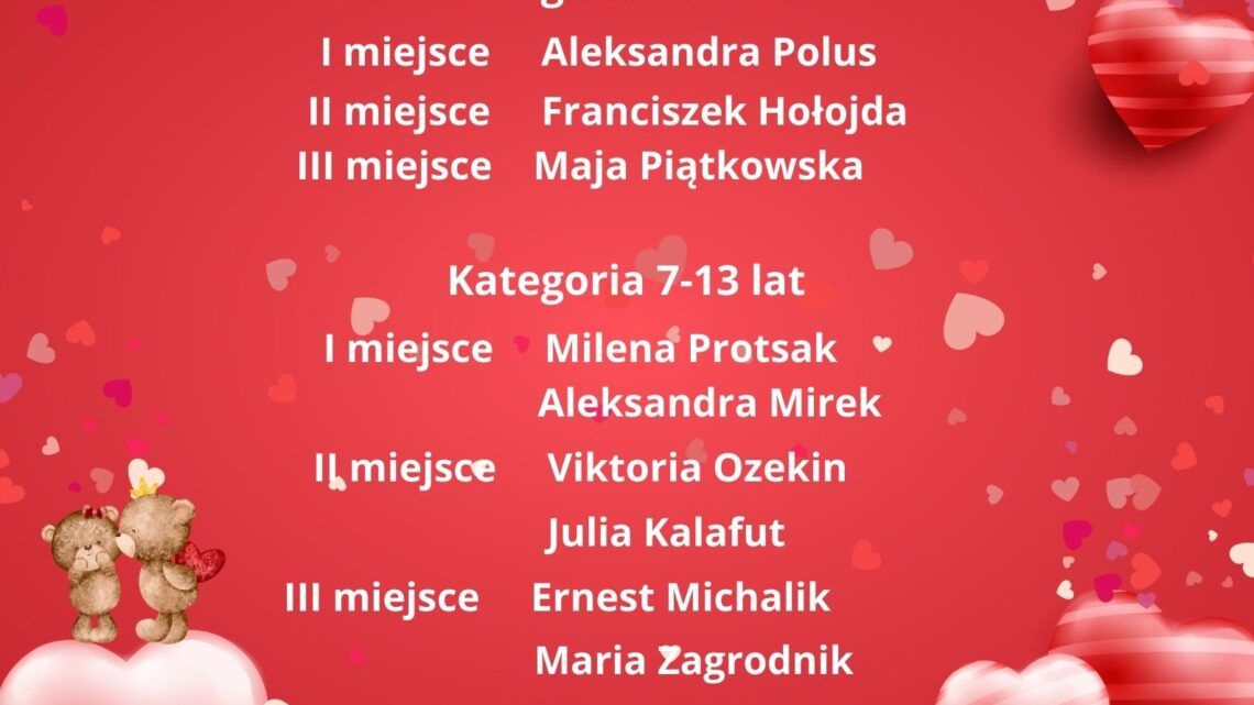 Wyniki Konkursu „Walentynkowe serce”
